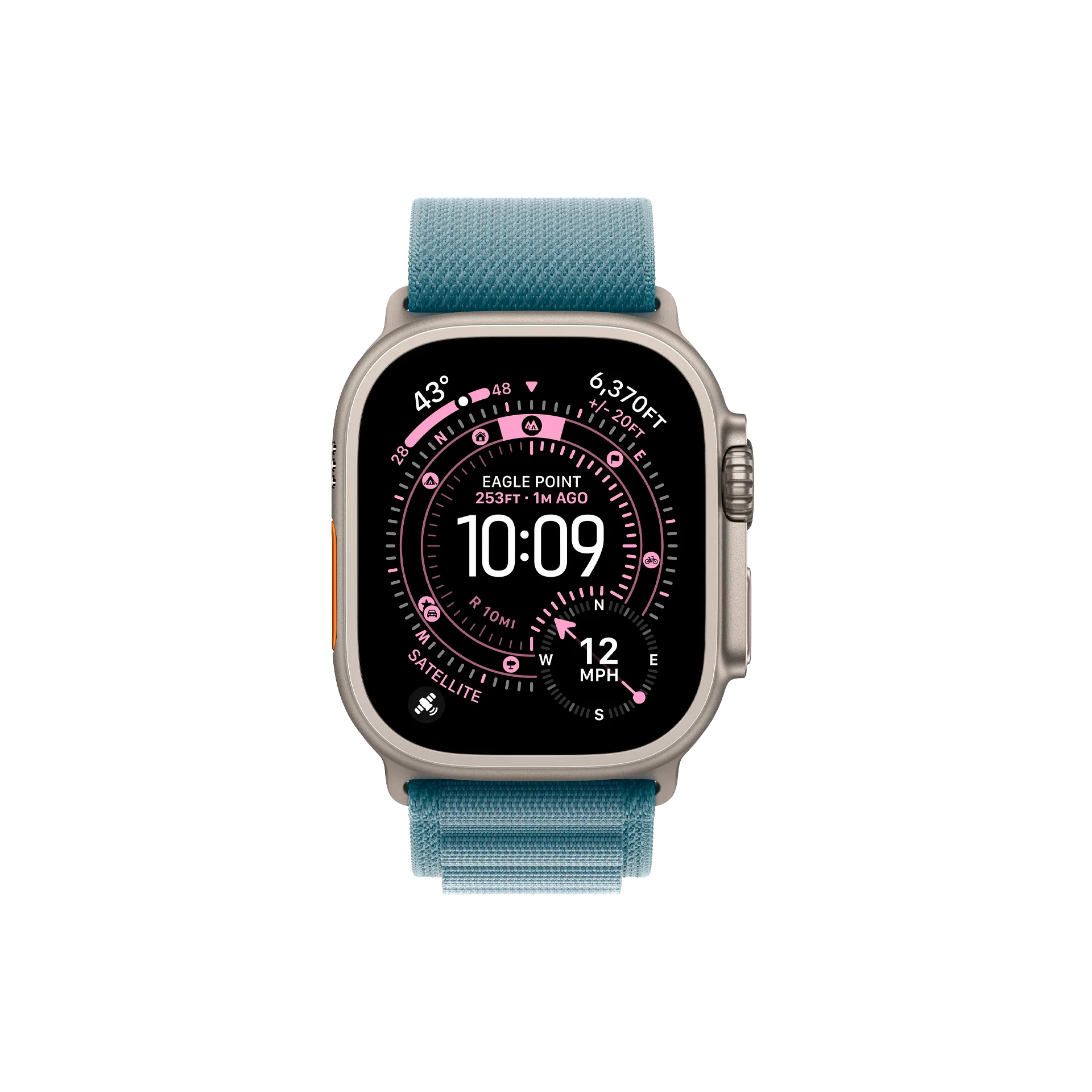Apple Watch Ultra 3, титан Natural | Alpine Light Blue